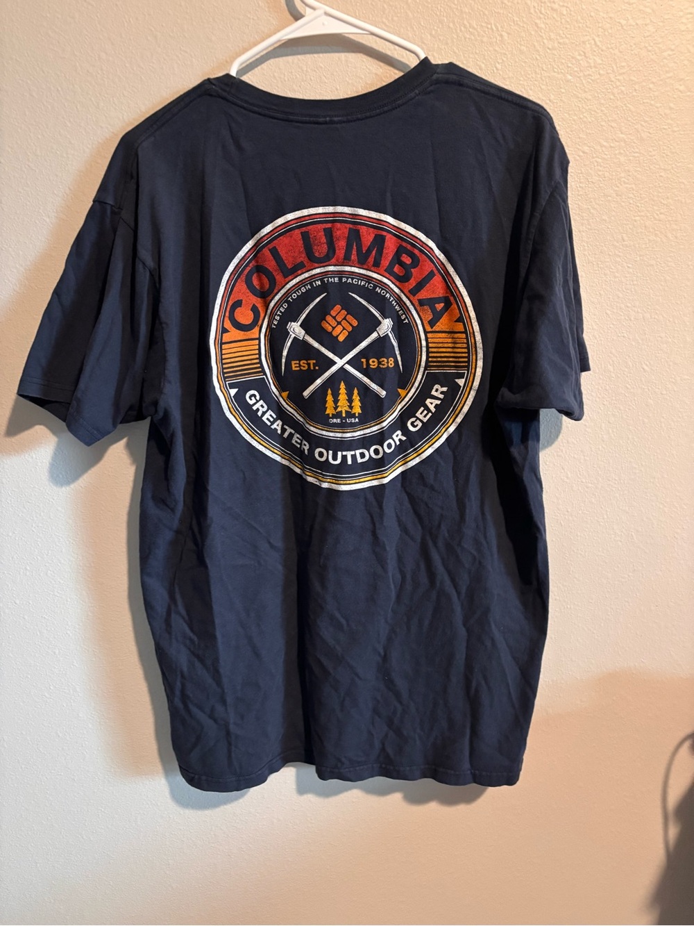 Columbia Navy Blue Logo Crewneck Tee - Picture 3 of 3